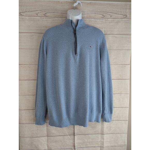 Vineyard Vines Other - VINEYARD VINES Men's PALM BEACH Cashmere Blend 1/4 Zip Sweater XL BLUE